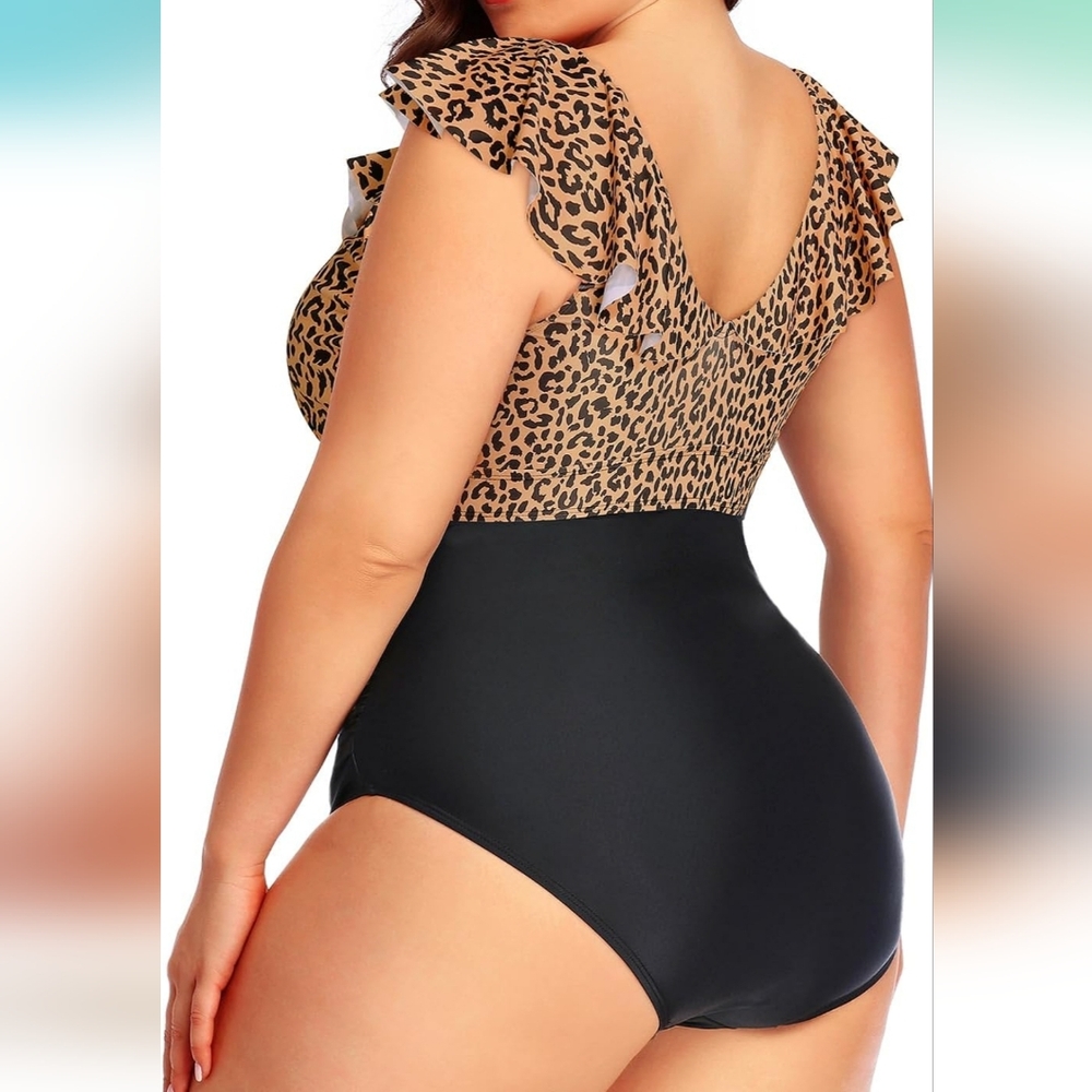 DACI Ruffle Tummy Control Ruched Swimsuit - Picture 2 of 6